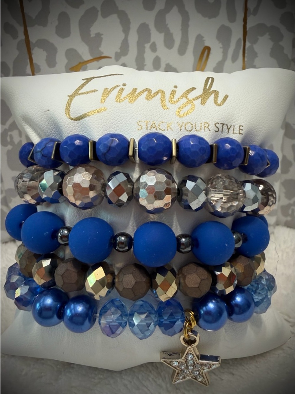 New ERIMISH Bracelets - 5 Pc - Blue - Custom Regular, Kids or Extended Size